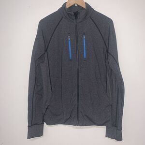 Lululemon Jacket Mens Medium Gray Track Jacket Full Zip Pockets Athletic Stretch